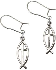 Fish / Cross E4251 - 3/4 x 1/4 Earring