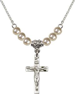 N02 / Faux Pearl Beads 0001 - Crucifix