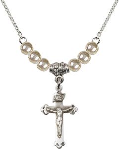 N02 / Faux Pearl Beads 0669 - Crucifix