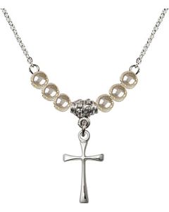 N02 / Faux Pearl Beads 1872 - Maltese Cross