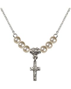 N02 / Faux Pearl Beads 4134 - Crucifix