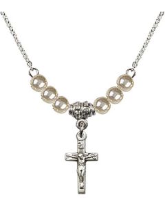N02 / Faux Pearl Beads 5417 - Crucifix