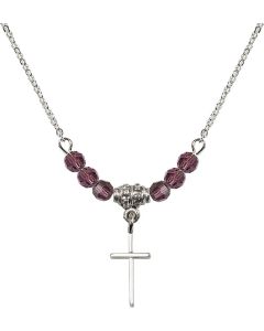 N20 Birthstone Necklace 0014S - Cross Available in 15 Colors