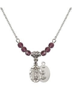 N20 Birthstone Necklace 0301F - O/L of Guadalupe Available in 15 Colors