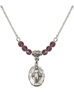 N20 Birthstone Necklace 84-100/R100 - Immaculate Conception Available in 15 Colors