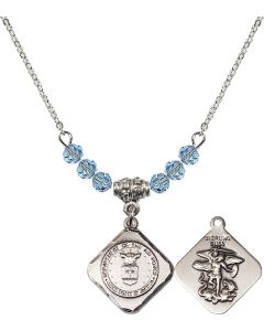 N20 Birthstone Necklace 1180--1 - Air Force Diamond Available in 15 Colors