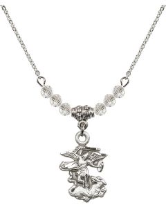 N20 Birthstone Necklace 5940 - St. Michael the Archangel Available in 15 Colors