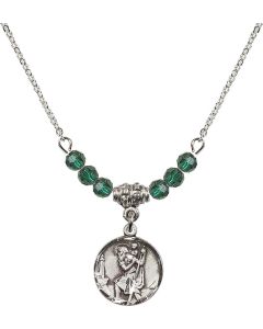 N20 Birthstone Necklace 0601C - St. Christopher Available in 15 Colors