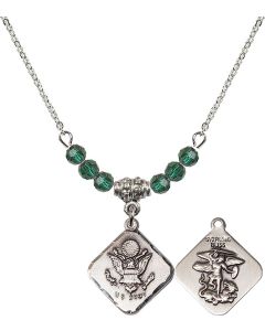 N20 Birthstone Necklace 1180--2 - Army Diamond Available in 15 Colors