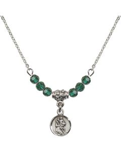 N20 Birthstone Necklace 2343 - St. Christopher Available in 15 Colors