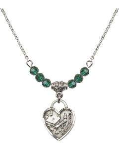 N20 Birthstone Necklace 3406 - Graduation Heart Available in 15 Colors