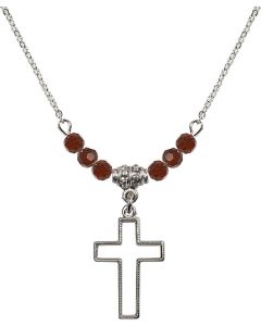 N20 Birthstone Necklace 1708 - Cross Available in 15 Colors