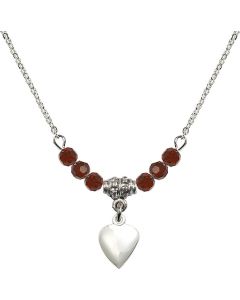 N20 Birthstone Necklace 4158H - Heart Available in 15 Colors