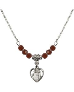 N20 Birthstone Necklace 5422 - O/L of Guadalupe Available in 15 Colors