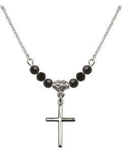 N20 Birthstone Necklace 0017Y - Cross Available in 15 Colors