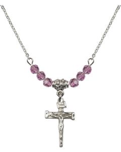 N20 Birthstone Necklace 0072 - Nail Crucifix Available in 15 Colors