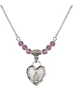 N20 Birthstone Necklace 3401 - Miraculous Heart Available in 15 Colors