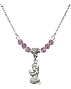 N20 Birthstone Necklace 4262 - Praying Girl Available in 15 Colors