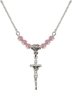 N20 Birthstone Necklace 0563 - Papal Crucifix Available in 15 Colors