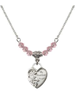 N20 Birthstone Necklace 3402 - Guardian Angel Heart Available in 15 Colors