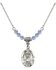 N20 Birthstone Necklace 0612C - St. Christopher Available in 15 Colors