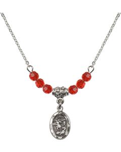N20 Birthstone Necklace 0301R - St. Michael the Archangel Available in 15 Colors