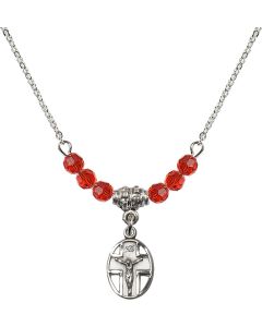 N20 Birthstone Necklace 0978 - Crucifix Available in 15 Colors