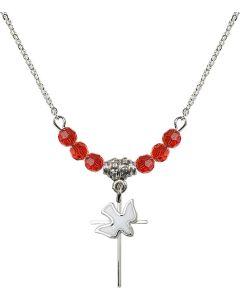 N20 Birthstone Necklace 1812W - Cross / Holy Spirit Available in 15 Colors