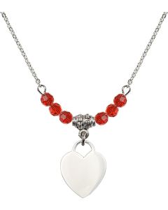 N20 Birthstone Necklace 3400 - Heart Available in 15 Colors