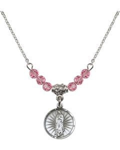 N20 Birthstone Necklace 0601F - O/L of Guadalupe Available in 15 Colors