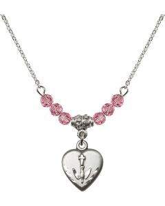 N20 Birthstone Necklace 0891 - Heart / Confirmation Available in 15 Colors