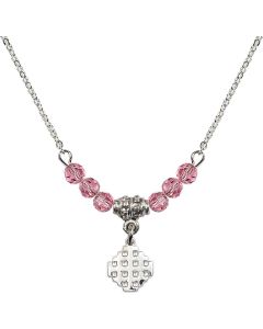 N20 Birthstone Necklace 4118 - Jerusalem Cross Available in 15 Colors