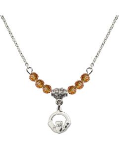 N20 Birthstone Necklace 4113 - Claddagh Available in 15 Colors