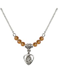 N20 Birthstone Necklace 5403 - St. Christopher Available in 15 Colors