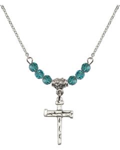 N20 Birthstone Necklace 0012 - Nail Cross Available in 15 Colors