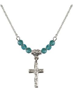 N20 Birthstone Necklace 0672Y - Cross Available in 15 Colors