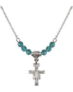 N20 Birthstone Necklace 6078 - San Damiano Crucifix Available in 15 Colors