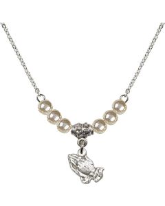 N21 Birthstone Necklace 0220 - Praying Hands