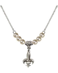 N21 Birthstone Necklace 0293 - Fleur de Lis