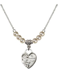 N21 Birthstone Necklace 3402 - Guardian Angel Heart