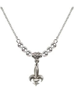 N22 Birthstone Necklace 0293 - Fleur de Lis