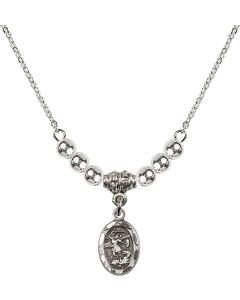 N22 Birthstone Necklace 0301R - St. Michael the Archangel