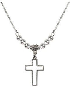 N22 Birthstone Necklace 1708 - Cross