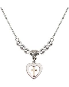 N22 Birthstone Necklace 3147 - Heart / Cross