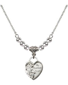 N22 Birthstone Necklace 3402 - Guardian Angel Heart