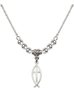 N22 Birthstone Necklace 4251 - Fish / Cross