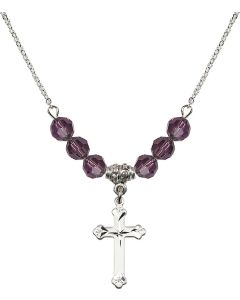 N30 Birthstone Necklace 0667 - Cross Available in 15 Colors