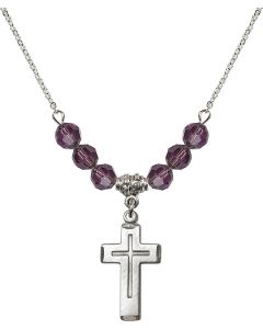 N30 Birthstone Necklace 1529 - Cross Available in 15 Colors
