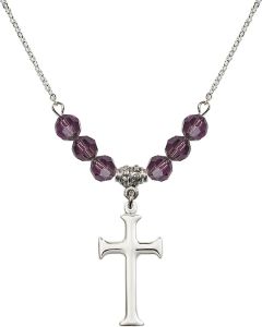 N30 Birthstone Necklace 6008 - Cross Available in 15 Colors