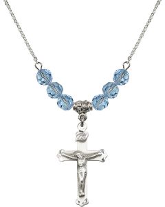 N30 Birthstone Necklace 0651 - Crucifix Available in 15 Colors